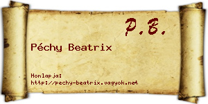 Péchy Beatrix névjegykártya